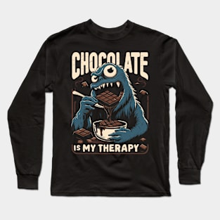 Chocolate lover therapy monster Long Sleeve T-Shirt